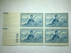 US 3 Cent National Guard Stamp Of 1953, Scott #1017, Block Of 4, MNH/OG VF. - Picture 1 of 1
