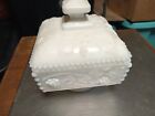 Westmoreland Milk Glass Compote Beaded Grape Pedestal Candy Dish