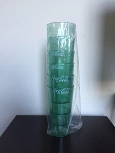 New (6) Coke Coca Cola Restaurant Green Plastic Tumblers Cups 20 oz Carlisle - Picture 1 of 1