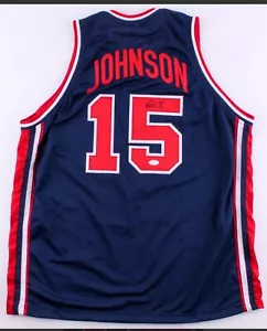 Magic Johnson USA autograph New Jersey JSA - Picture 1 of 4