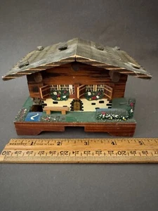 CUENDET WOODEN HOUSE SWISS MUSICAL MOVEMENT BOX LARA'S THEME DR. ZHIVAGO VTG - Picture 1 of 6
