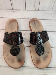 WUNDERSCHÖNE FLACHE FLIP-FLOPS VON JACK ROGERS SCHILDPATT GRÖSSE 7 M - Bild 1 von 7