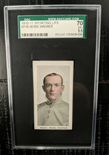 1910-11 Sporting Life Heinie WAGNER SGC 5.5 EX+ Gorgeous Pastel Ad Back Boston