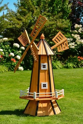 Moulin à Vent, Jardin, Bois Imprägn Roulements à Billes, 1,3m, Wahlw. Solaire - Photo 1/3