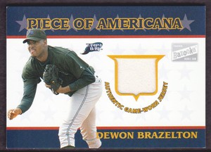 2003 Bazooka Piece of Americana Relic #PA-DB Dewon Brazelton JERSEY Devil Rays