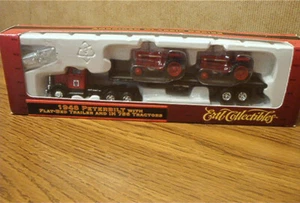 ERTL 1948 Peterbilt with Flat-Bed Trailer and IH 756 Tractors #4210 HO Scale - Picture 1 of 2