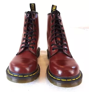 Dr. Martens Size 8 Vegan 1460 Lace Up Cherry Red Combat Boots - Picture 1 of 6