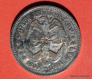 * USA ABRAHAM LINCOLN DESIGN MEDAL TONED UNCIRCULATED IN SILVER PLATE #KM753 - Picture 1 of 8