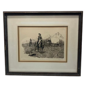 Grabado de colección Riding The High Country por Barry Euren 57 de 150 enmarcado años 70 certificado de autenticidad defecto - Imagen 1 de 12