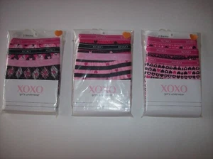 XOXO Underwear Underpants Girls 3pr Bikinis XS S M L XL Heart Stripe Print New - Picture 1 of 6