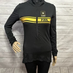 Giacca Victoria's Secret ROSA U.S. Army quarto zip XS nero giallo a righe - Foto 1 di 13