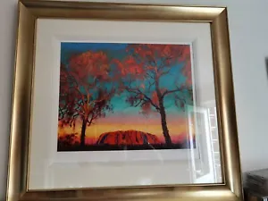 ROLF HARRIS-RARE LIMITED EDITION SIGNED PRINT ON CANVAS" SUNSET AT AYERS ROCK" - Picture 1 of 1
