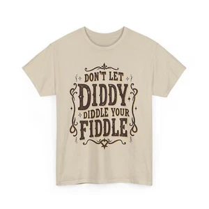 Retro Country Funny Dark Humor Fiddle Unisex T-Shirt | Western Typography Tee - Picture 1 of 10