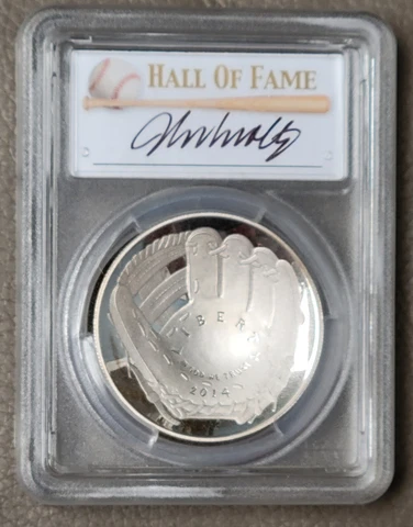 2014 PR70DCAM $1 John Smoltz Baseball Hall of Fame Coin Cover