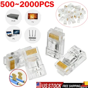 RJ45 Pass Through Modular 2000X Plug Network Cable Connector End 8P8C CAT6 CAT5 - Afbeelding 1 van 18