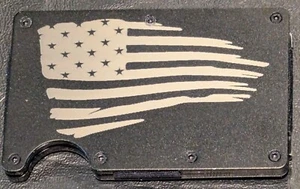 American Flag Aluminum Metal RFID Blocking Men's Wallet - Picture 1 of 3