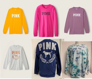 Camiseta Victoria's Secret Rosa Campus Manga Larga Gran Tamaño Cuello Redondo  - Imagen 1 de 80