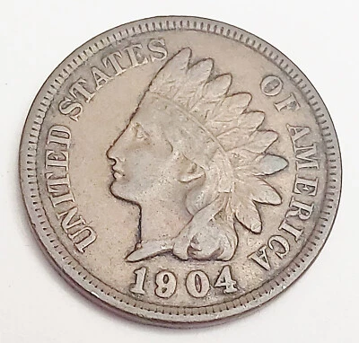 1904 P Indian Head Cent Penny  AVE CIRCULATED  **FREE SHIPPING** - Image 1 of 2