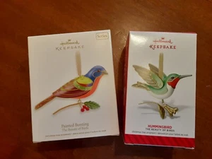 Zwei Schönheit der Vögel Ornamente, beide neu im Karton, 2012 bemalte Wimpelkette & 2014 Kolibri - Bild 1 von 7