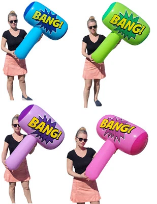 Colorful Jumbo Bang Mallet Inflate (36") Pink, Blue, Purple and Green Colors - Image 1 of 4