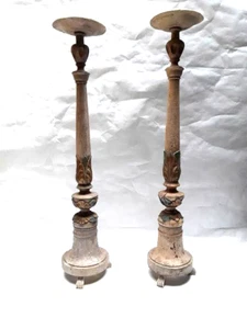 Kerala India Colonial Church Altar Candlesticks - Picture 1 of 7