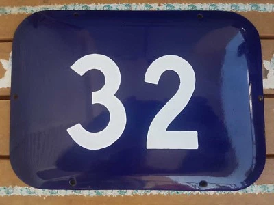 Genuino Big ISRAELI Vintage Esmalte Porcelana Número 32 NUNCA USADO  Foto 1 de 4