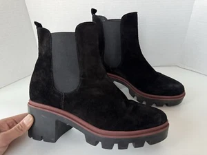 Scarpe stivali Chelsea Antonio De Faria pelle scamosciata plateau suola a strappo nero 7,5 - Foto 1 di 10