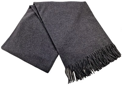Merinowolldecke Wolldecke Merinowolle-Kaschmir Mix 140x200cm Dunkelgrau - Bild 1 von 2
