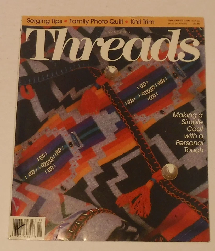 Threads Magazine October/November 1993 Serging Tips Family Photo Quilt - Image 1 of 1
