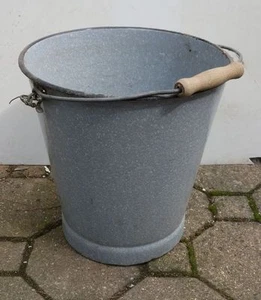 altes Email Nr. 1907/04 Garten Deko Pflanzkübel Eimer - Bild 1 von 1