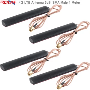 4 Stck. 4G LTE Antenne 3dBi SMA Stecker Stecker 50 W 1 Meter RG316 RF Kabel 116x22 mm - Bild 1 von 4