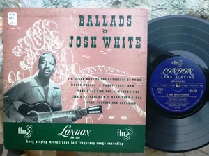 ACOUSTIC BLUES GUITAR 10” LP: JOSH WHITE Ballads (A Josh White Program) LONDON - Picture 1 of 2