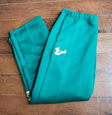 Adidas USF University South Florida Bulls Mens XXL NCAA Green Zip Pants EC4245 Cover
