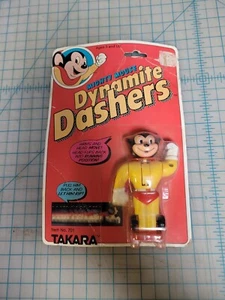 Mighty Mouse 1982 Takara Dynamite Dashers 4” tall plastic flip Sealed MOC Crease - Picture 1 of 8