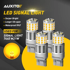 4X 7440 AUXITO 7443 LED Amber Signal 1500K Super Light 3600LM Bright 7444 7441 - Foto 1 di 11