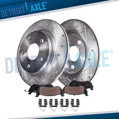 Kit de pastillas de freno de disco perforadas traseras de 11,18" para Hyundai Kona Kia Seltos Foto 1 de 4