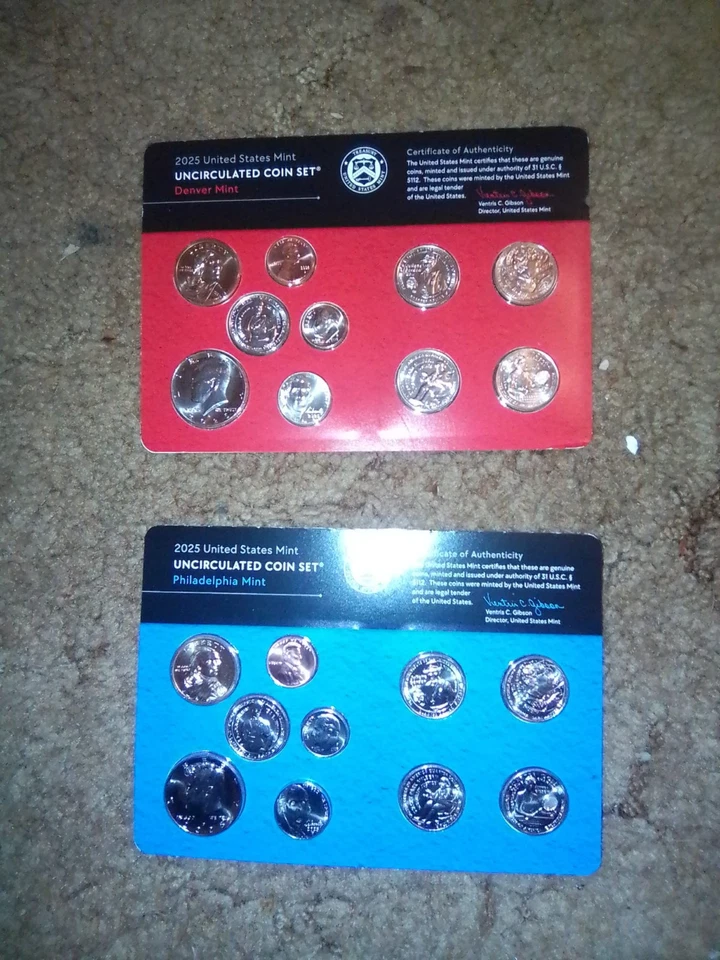 Juego de monedas sin circular 2025 de Estados Unidos Mint - Denver y Philadelphia Mints Foto 1 de 1