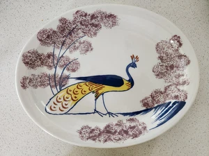 Lovely Williamsburg Chowning's Tavern Platter by Homer Laughlin 11.5" Peacock - Picture 1 of 15