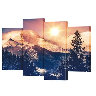 - Arte del amanecer pintura en lienzo montañas de Colorado imágenes arte de pared montaña rocosa... Foto 1 de 4