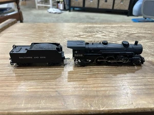 HO 4-6-2 B&O Steam Locomotive #5208 And Tender Running For Parts Or Repair - Picture 1 of 14