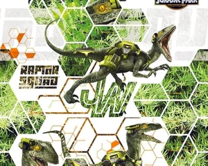 Jurassic Park Raptor Squad Tessuto per Bambini 100% Cotone Tessuto Artigianale - Foto 1 di 2