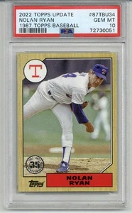 2022 TOPPS UPDATE 1987 TOPPS BASEBALL NOLAN RYAN RANGERS PSA 10 LOW POP 12 RARE - Picture 1 of 2