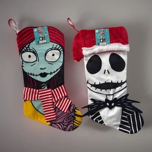 Disney Nightmare Before Christmas Stockings Set Jack Skellington Sally 19” NEW - Picture 1 of 8