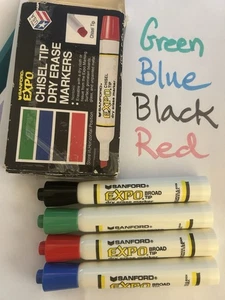 Vintage Expo trocken abwischbare Sanford Marker Set Keilspitze 83074 USA saftiger starker Geruch - Bild 1 von 3