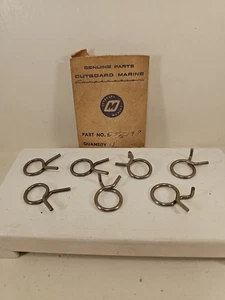 New Lot Of 7 552199 Clamp, Hose 1973 Johnson Model 85ESL73M Boat Part  - Picture 1 of 3