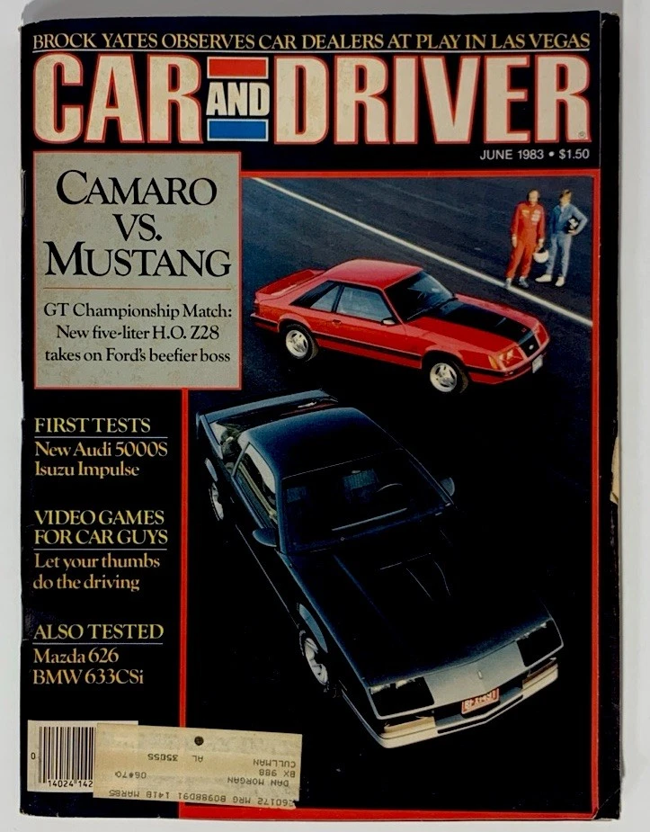 Vintage Car and Driver Magazine June 1983 Camaro Vs. Mustang Foto 1 de 1