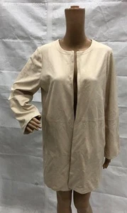 Chico's Women's Vermont Cream Long Sleeve Faux Suede Topper Jacket - Size 8/10 - Picture 1 of 5