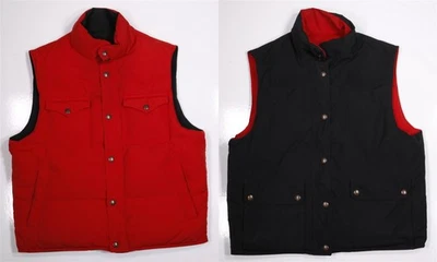 Polo Ralph Lauren Mens Reversible Puffer Down Vest Jacket Red Black Large - Image 1 of 4