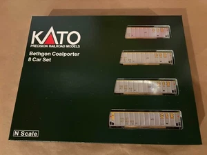 N Scale - Kato 106-4632 CSX Bethgon Coalporter 8 car set W/ Coal Load - Picture 1 of 2