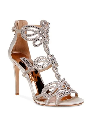 Sandalias de aguja BADGLEY MISCHKA para mujer marfil beige teri punta almendra 8,5 Foto 1 de 4